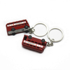 Vintage Bus Phone Booth 3D Metal Keychain