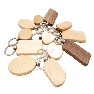 Laser Logo Engrave Custom Blank Wood Keychain