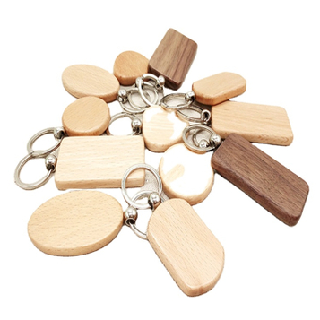 Laser Logo Engrave Custom Blank Wood Keychain