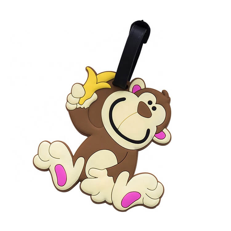 Custom Soft Rubber Letter Pvc Golf Travel Accessories Animal Cartoon Luggage Tags