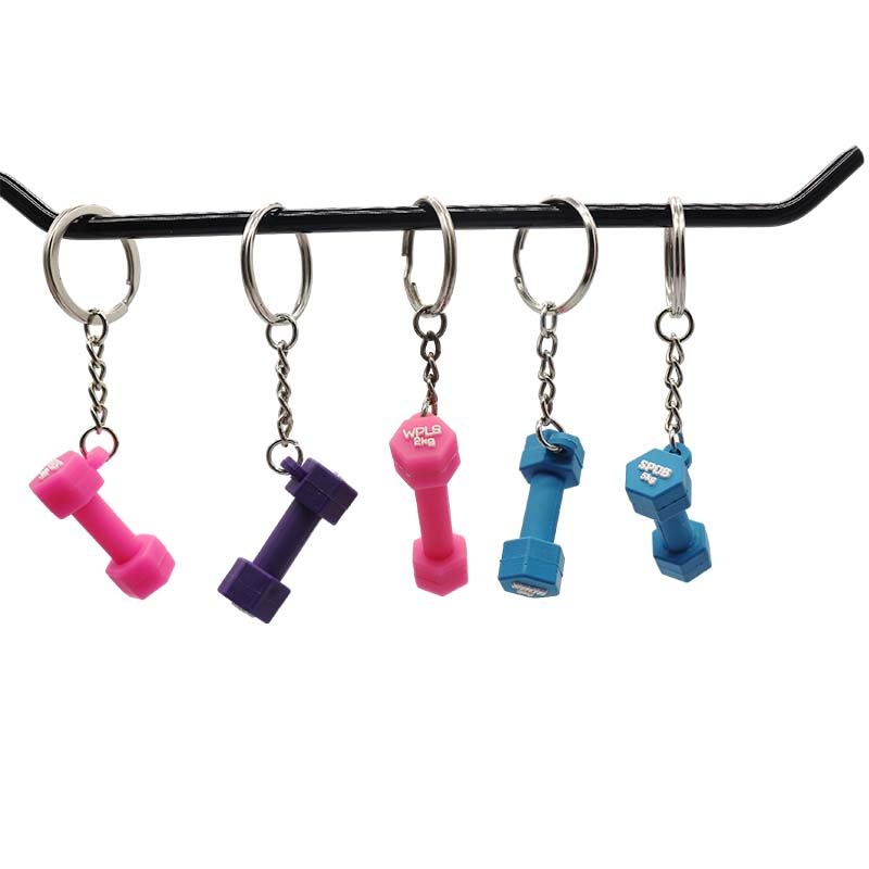 Wsnbwye Llaveros Weight Vest Plate Gift Anime Sublimation Fan DIY Rack Metal Barbell Weight Plate Rubber Cover Keychain