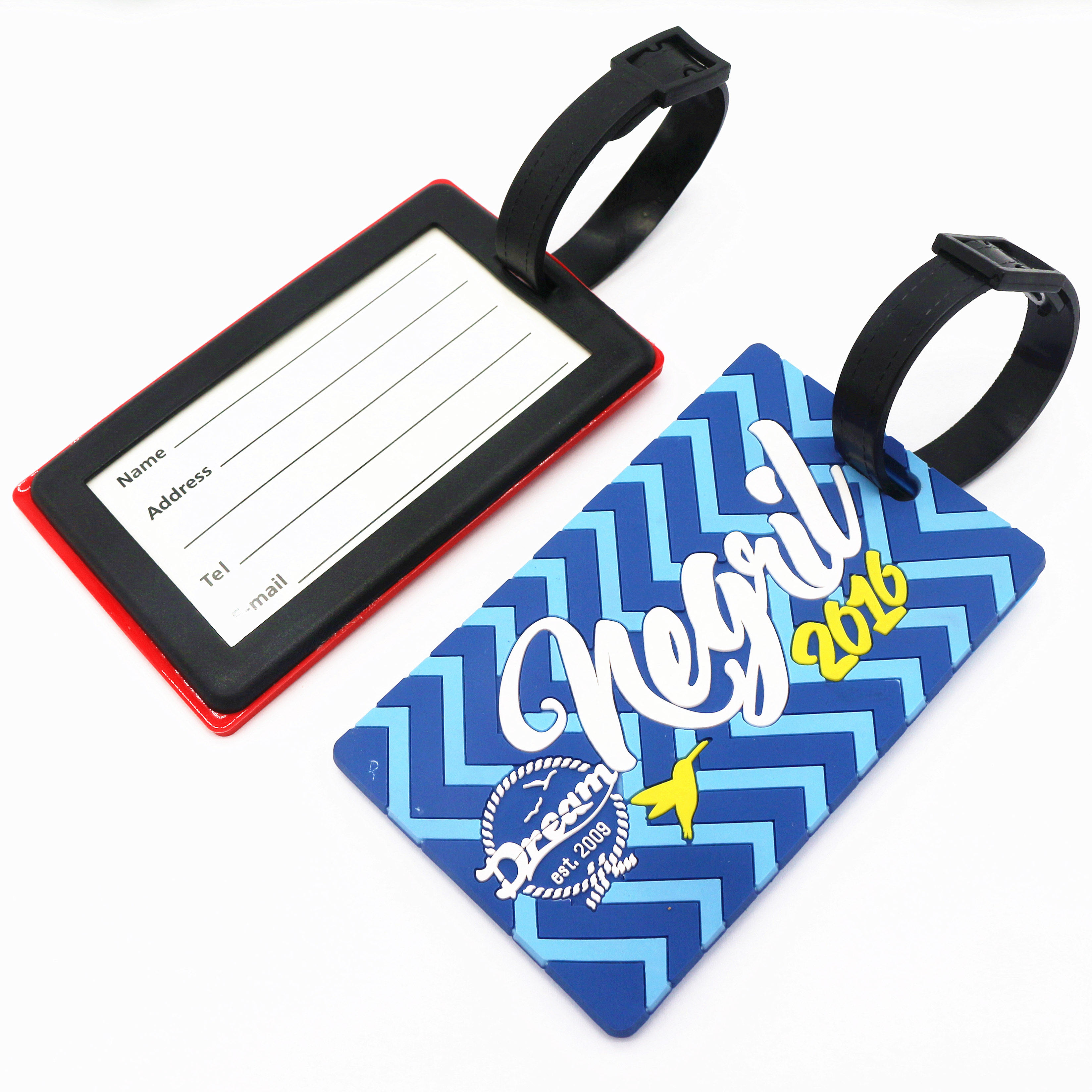 High quality fashion design personalized silicone rubber bag luggage tag