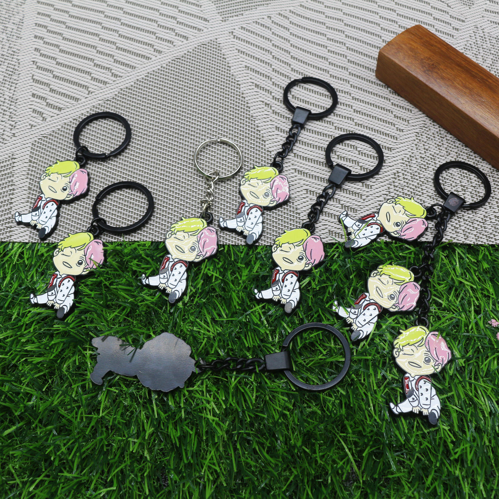 Custom Logo Mini Cute Boy Keyring Zinc Alloy Metal Doll Character Keychain Metal Keychain