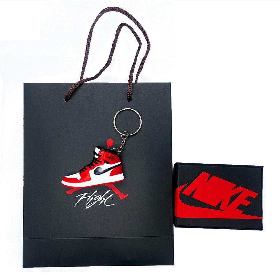 Llavero de zapatillas 3D Sneaker Keychain With Box Sublimation Keychain Nikee Key Chains