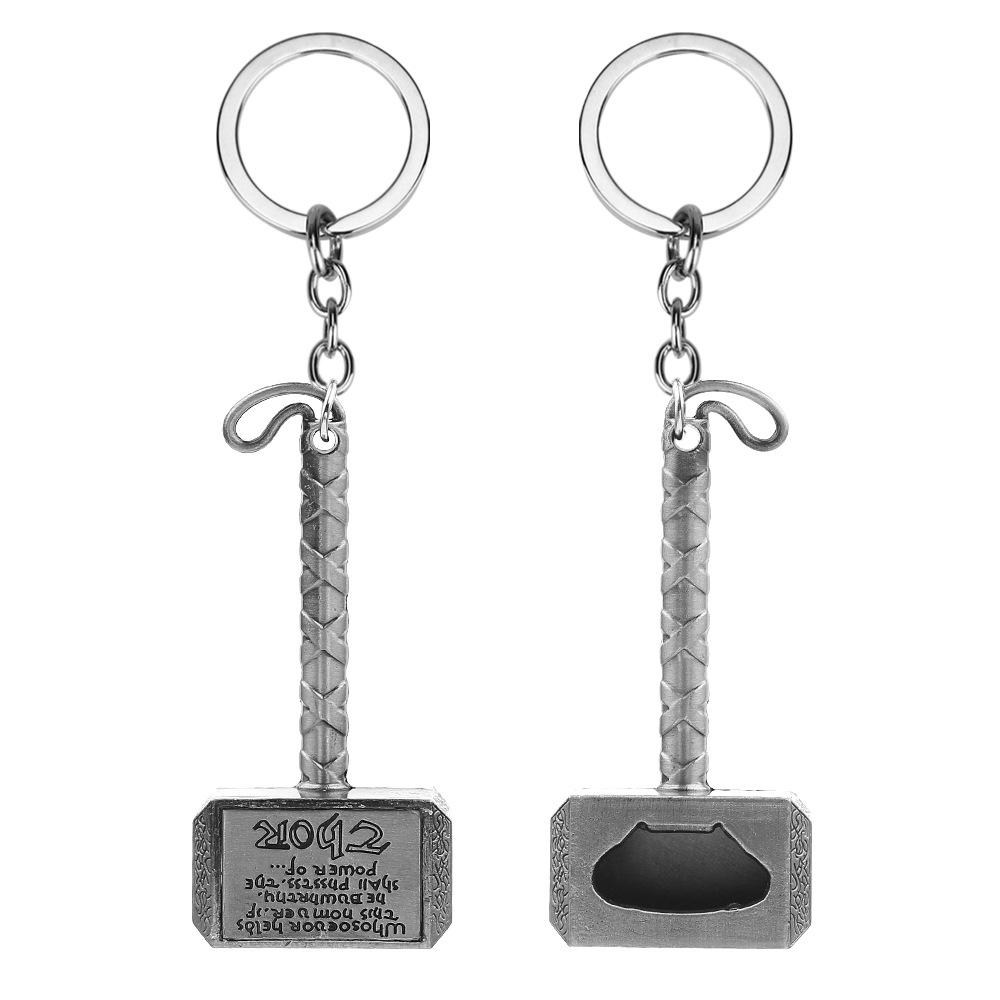 Simulation Thor's Hammer Keychain Metal Keychain Bottle Opener Keychain