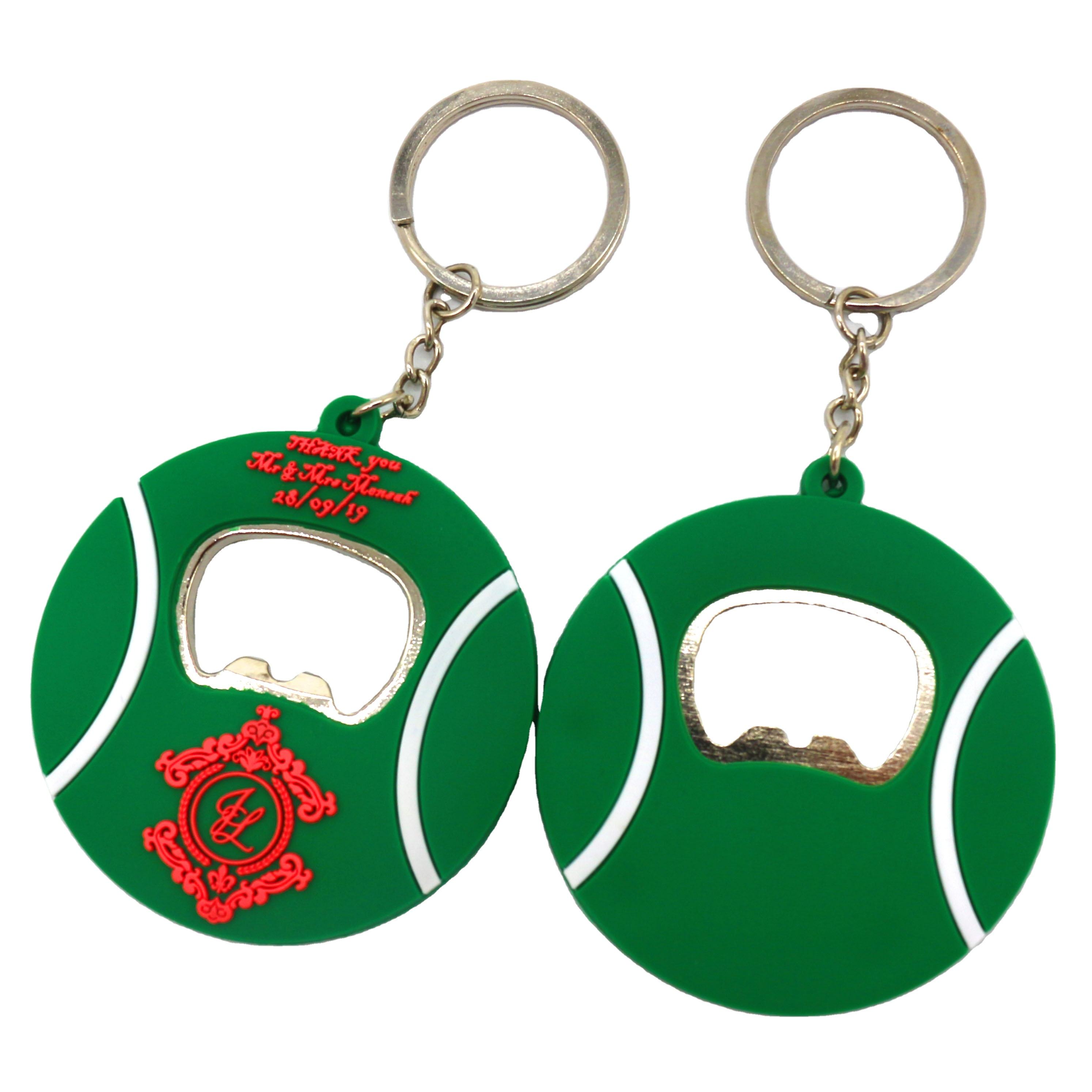 Newest custom made beer keychain bottle opener with soft PVC coated