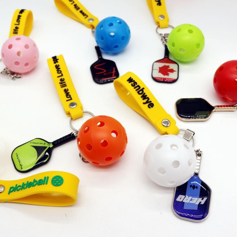 Winsnbwye Llaveros Pickleball Paddle DIY Sublimation Animation 3D Pickleball Paddle with Hole Keychain Llaveros Commercial Design