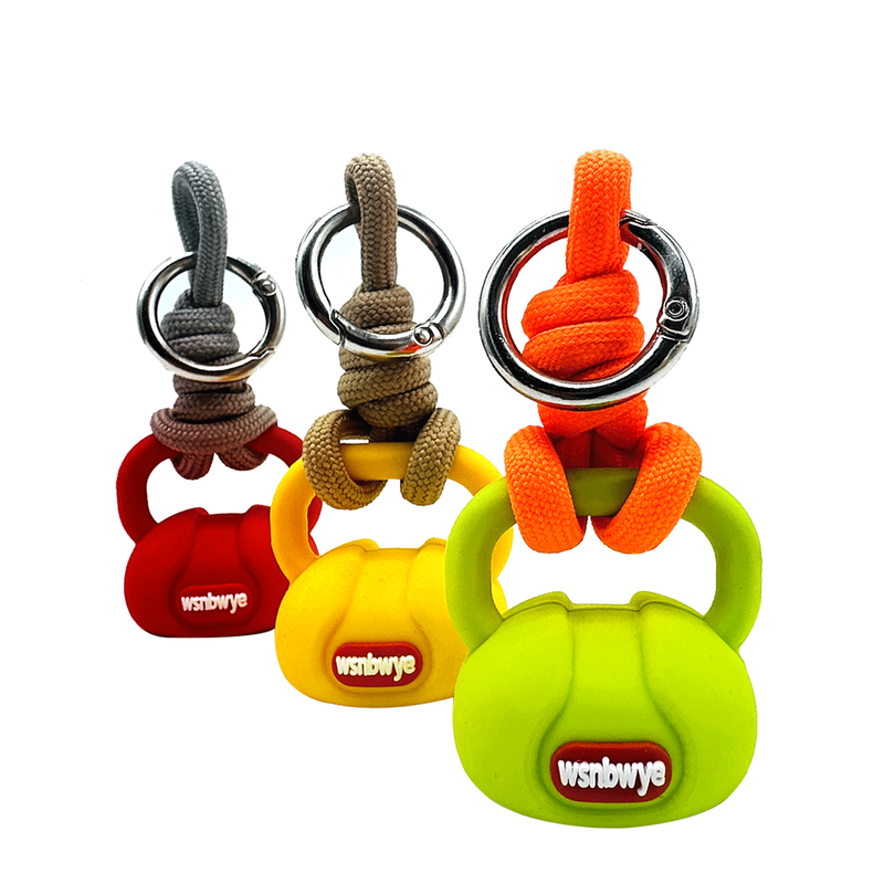1pc Wsnbwye Fashion Color Mini Twine Kettlebell Keychain Exercise Weight Lifting Stretching Strength Training Portable Fitness Gadget for Decorating Backpack Pendant