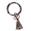 Tassel Key Chain Wristlet Ring Circle Bangle Leather Keychain Bracelet for Women Girls