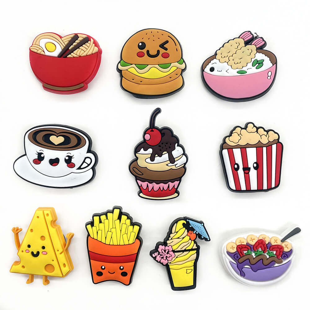 Food Series Shoe Decoration Cartoon Bubble Shoes Charms