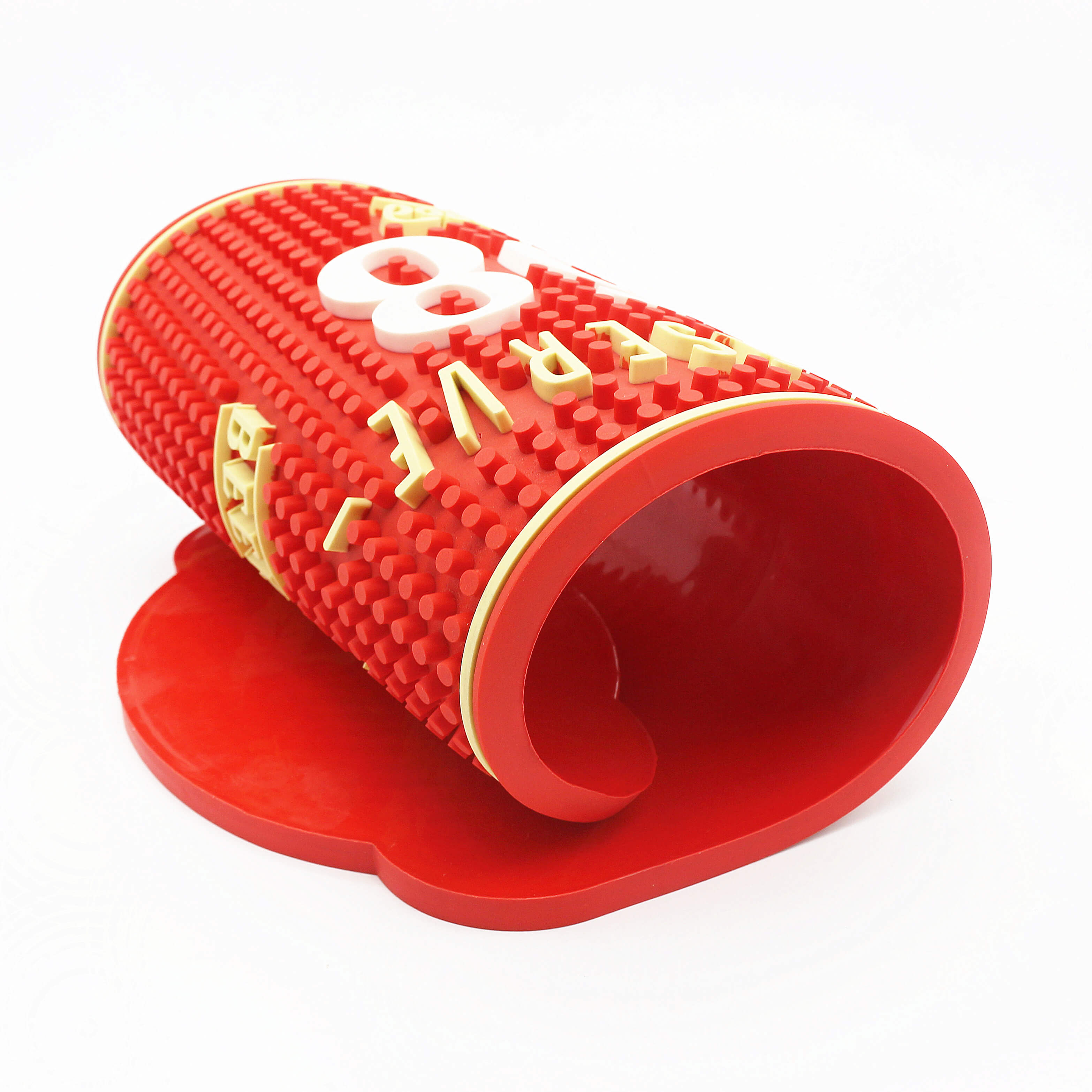 Red Custom Tabletop Decorative Mat Polygonal Bar Mat