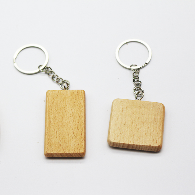 Laser Logo Engrave Custom Blank Wood Keychain