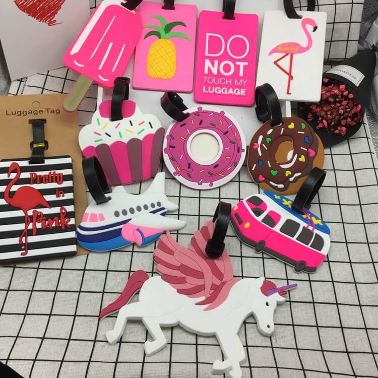 Custom Soft Rubber Letter Pvc Golf Travel Accessories Animal Cartoon Luggage Tags