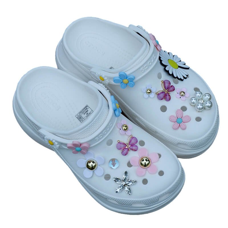 Floral Pattern Daisy Series Shoe Decoration Charms Crocs