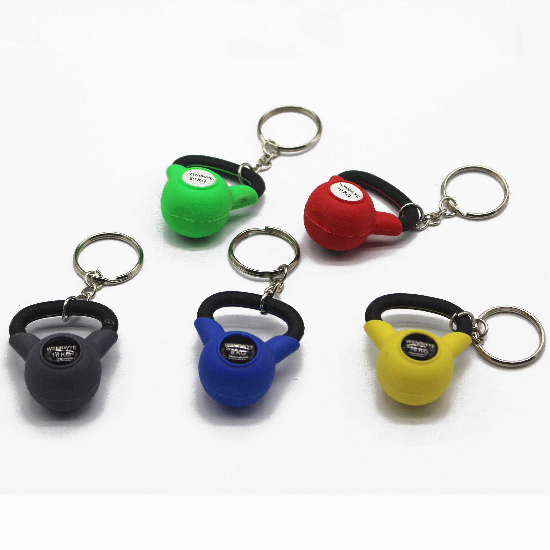 PVC 3D Kettlebell Ball Keychain Rubber Key Chains Custom Logo llavero 3D
