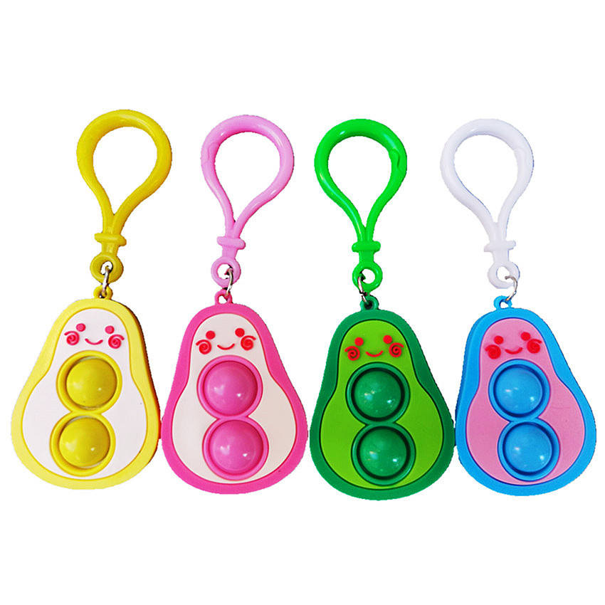 Avocado Bubble Fun Children's Toy Decompression Toys Pendant Avocado Silicone Keychain Avocado