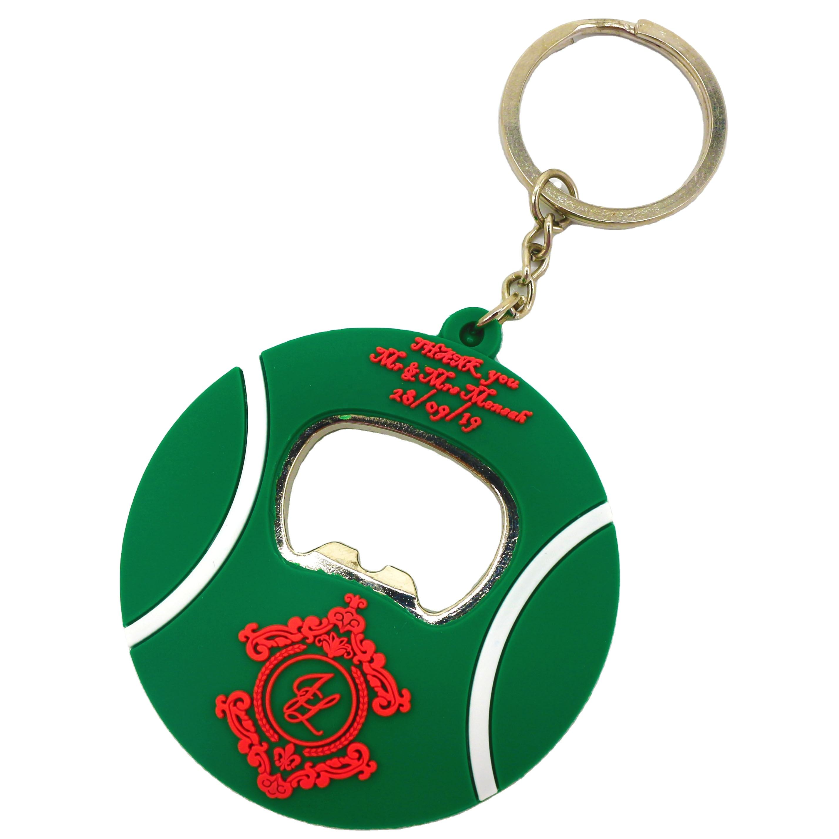 Newest custom made beer keychain bottle opener with soft PVC coated