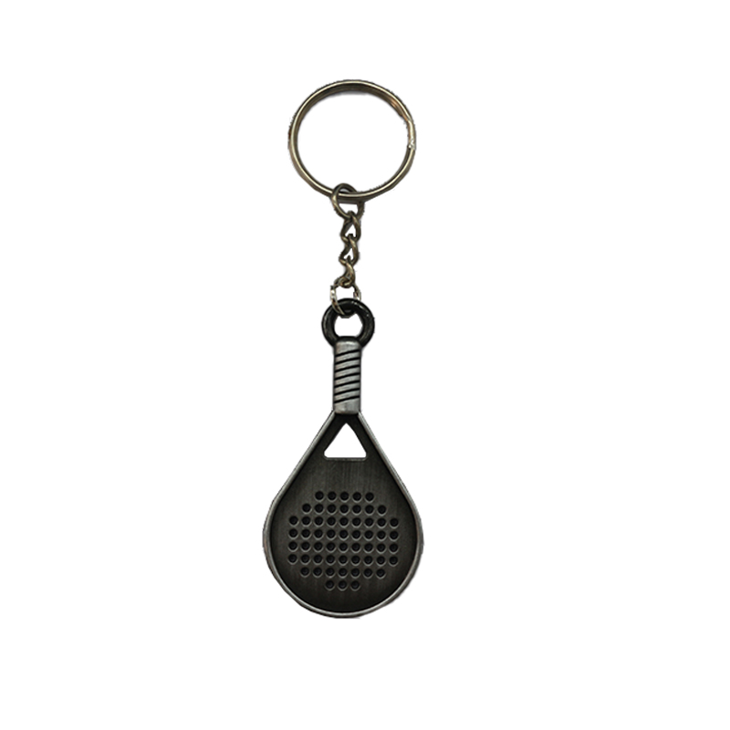 Hot sale 3d Tennis Ball Racket Keychain Gift Key Rings Metal Tennis Ball Split Ring Take the tennis