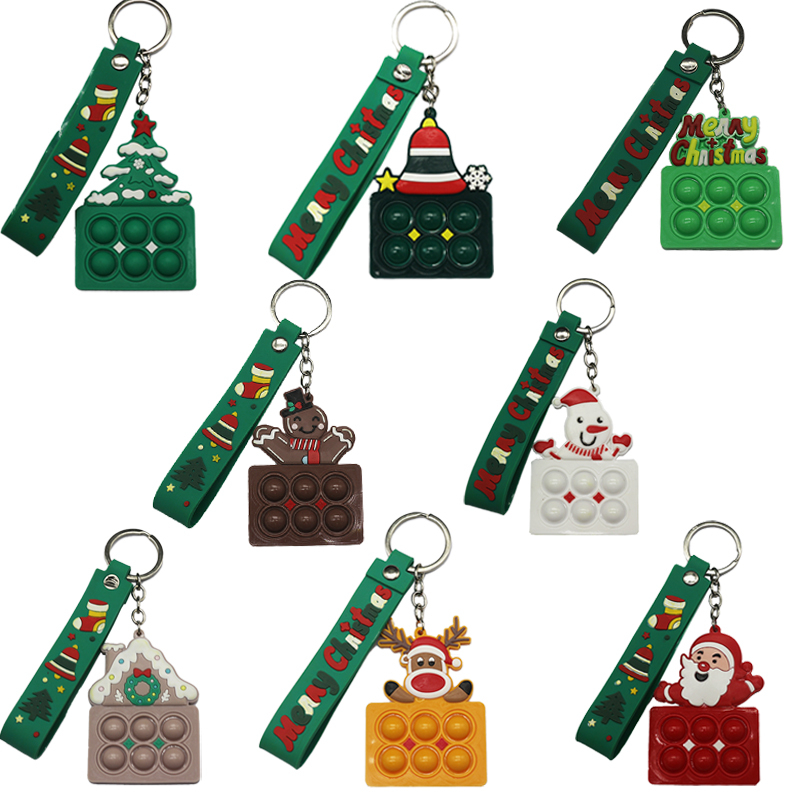 Pops Squeeze Toys Key Chain Fidget Toy Keychain Plastic Key Tree Kids Chains 3d Key Chain Christmas