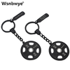 Wsnbwye High Quality Fitness Equipment Mini Weight Plate Keychain Metal Texture Multi-purpose Bright Fashionable Sports Practical Barbell Plate Keychain Colorful Dumbbell Barbell Plate Set Combina