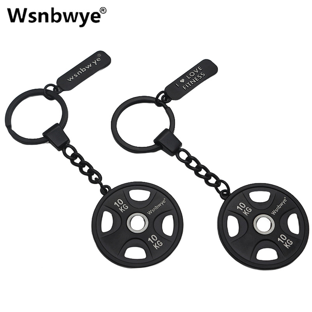Wsnbwye High Quality Fitness Equipment Mini Weight Plate Keychain Metal Texture Multi-purpose Bright Fashionable Sports Practical Barbell Plate Keychain Colorful Dumbbell Barbell Plate Set Combina