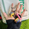 Gym Plates Mini Fitness Accessories Promotion Gift Key Ring Llavero Colorful DIY Square Combination Barbell Gym Plates Keychain