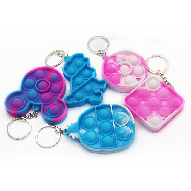 Funny Stress Relief Silicone Toy Phone Case Keychain