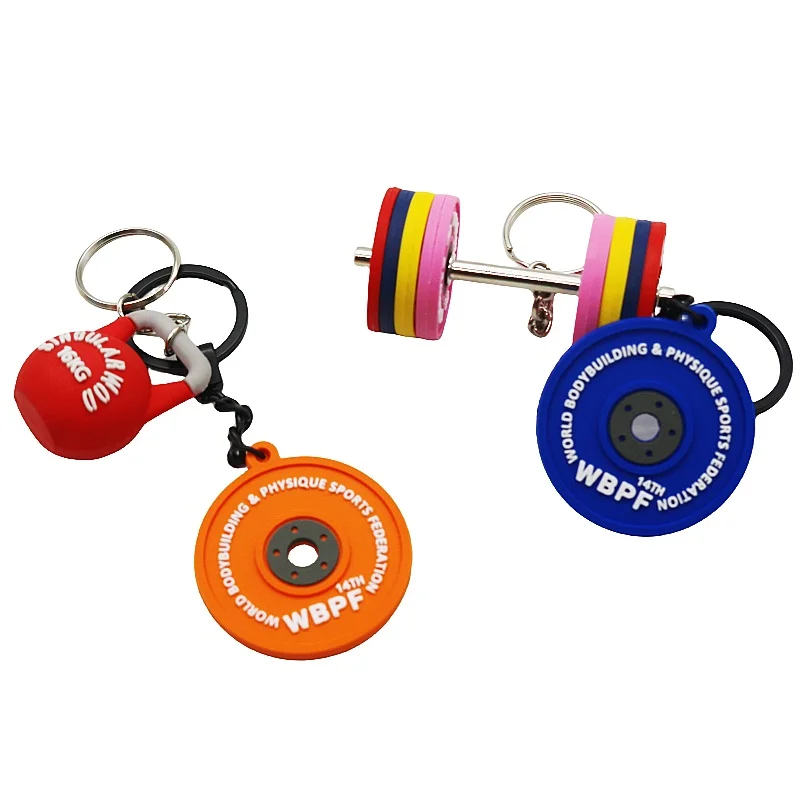 Wsnbwye Steel Weight Stack Plates Llaveros Anime Sublimation DIY CHAVEIRO Weight Plate Keyring Fitness Rubber Key Chain