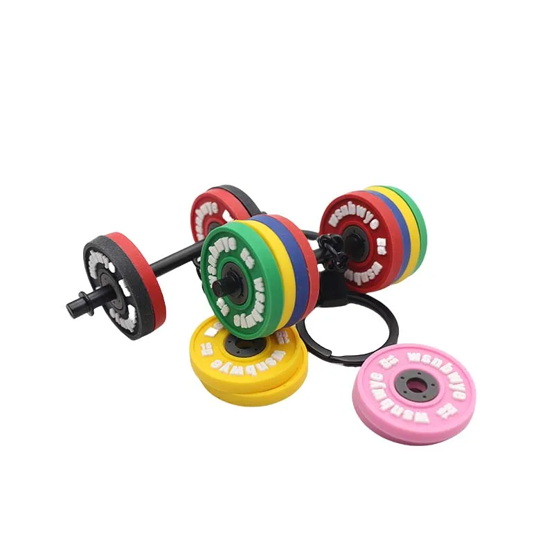 Wsnbwye 7 Hole Weight Plate DIY Sublimation Anime 3D Llaveros CHAVEIRO Urethane Dumbbell Set Lb Key Chain