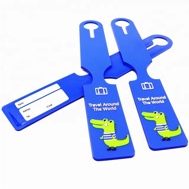 2D Logo Soft Pvc Rubber Travel Airplane Suitcase Luggage Name Tag