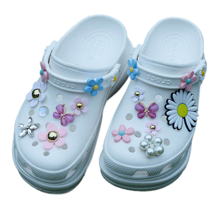 Floral Pattern Daisy Series Shoe Decoration Charms Crocs