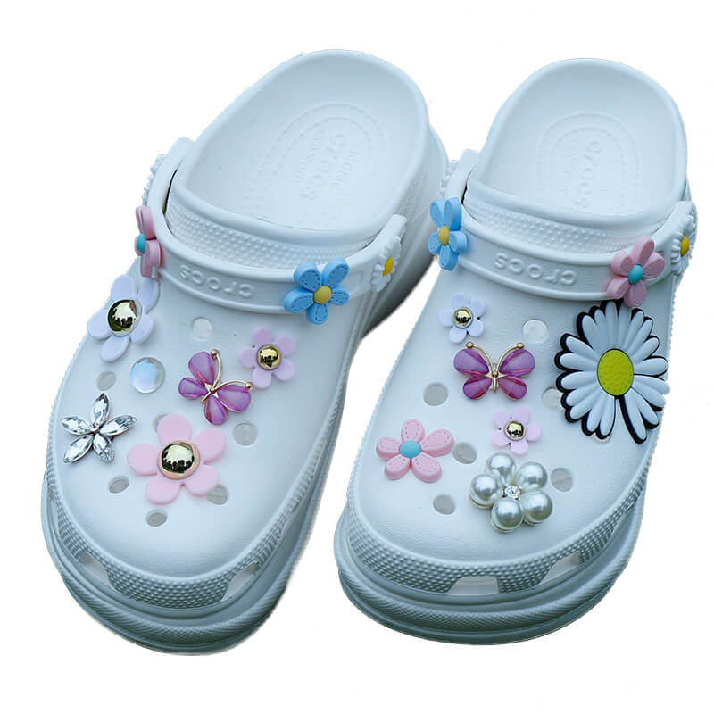 Floral Pattern Daisy Series Shoe Decoration Charms Crocs