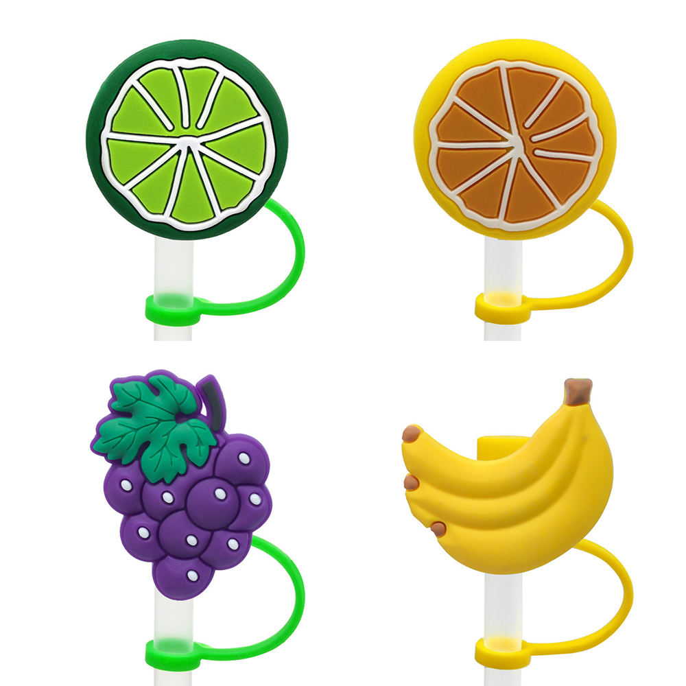 Straws Plugs Drinking Tips Silicone Straw Cover Tips brand avocado sunflower straw topper