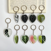 Creative Simulation Leaf Acrylic Key Chain Pendant Schoolbag Pendant Double-sided Headphone Chain Accessories