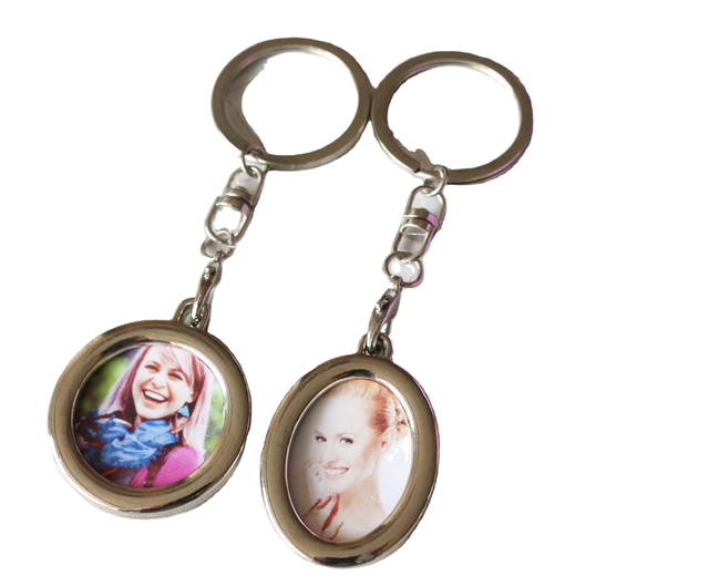 make your own logo metal personality heart shaped key chain metal mini photo frame album keychain custom made