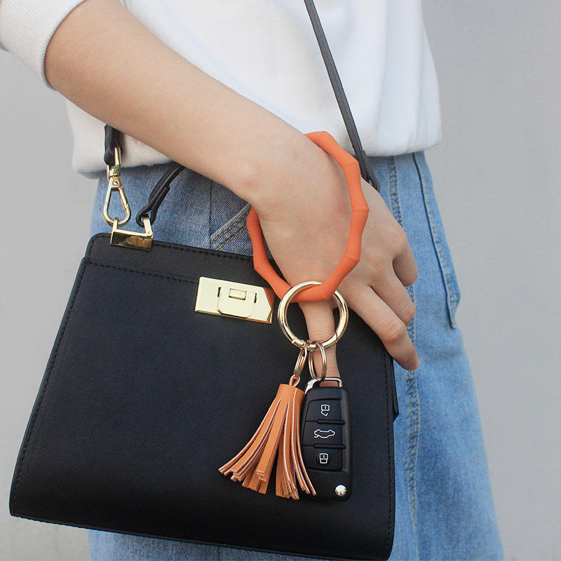 Ladies Key Ring Bracelet Wristlet Keychain Designer Key Ring Bracelet Keychain Wristlet Tassel Keychain Bangle Keyring Wholesale