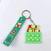 Pvc Silicone Pops Decorations Snowman Christmas Keychain Fidget Squeeze Toys Keychains Rubber
