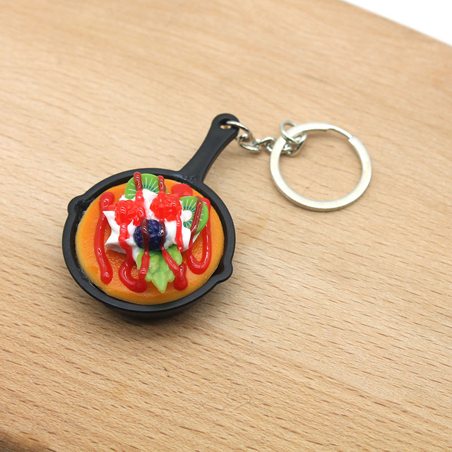 Kawaii Creative Realistic Customization Simulation Logo Food Model Cute Food Keychain Pendant Keyring Realistic Resin