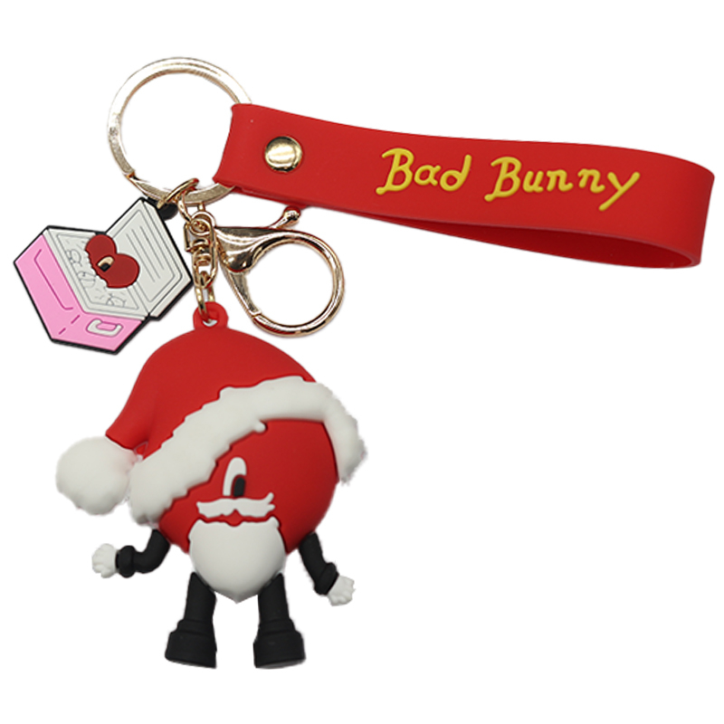 Wholesales Hot 3d Anime Cartoon Keychain For Boy Girl Gifts Key Ring Cute Pendants Key Holders Bad Bunny Keychain
