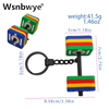 1pc Wsnbwye cute and fashionable new square rubber fitness peripheral barbell keychain fitness equipment dumbbell barbell key chain combination outdoor peripheral barbell keychain suitable for travel 