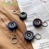 Wsnbwye Outdoor Sports Small And Delicate Soft Rubber 3D Car Tire Keychain Round Car Accessories Wheel for Car Hanger Keychain with A Climbing Hook Backpack Decoration