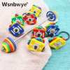 Charm Crossfit Fitness Accessories Promotion Gift Items Llavero Colorful Gym Square Dumbbells White Weight Training Keychain