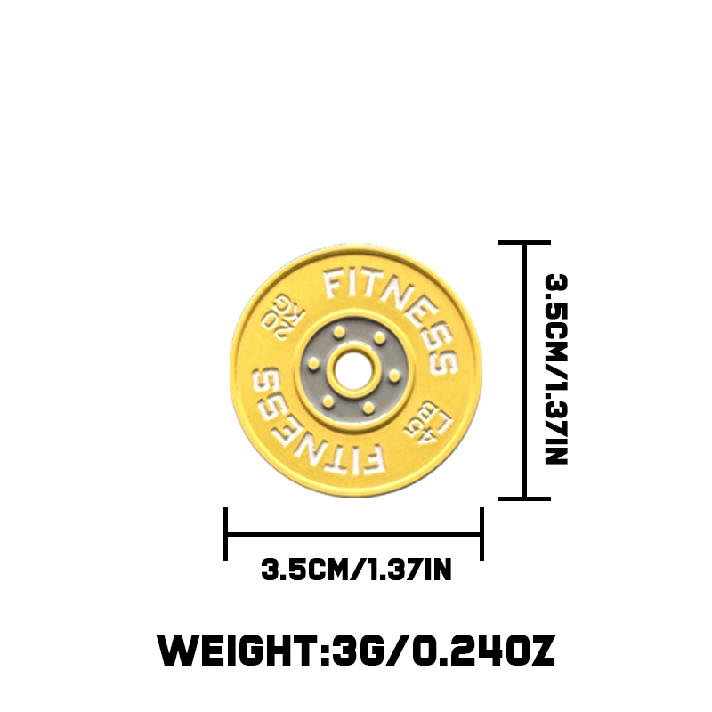 Items Giveaway Gifts Hard Dumbbel Dumbbell Brooches Lapel Custom Paint Fitness Soft Sport Weight Plate Metal Enamel Pin