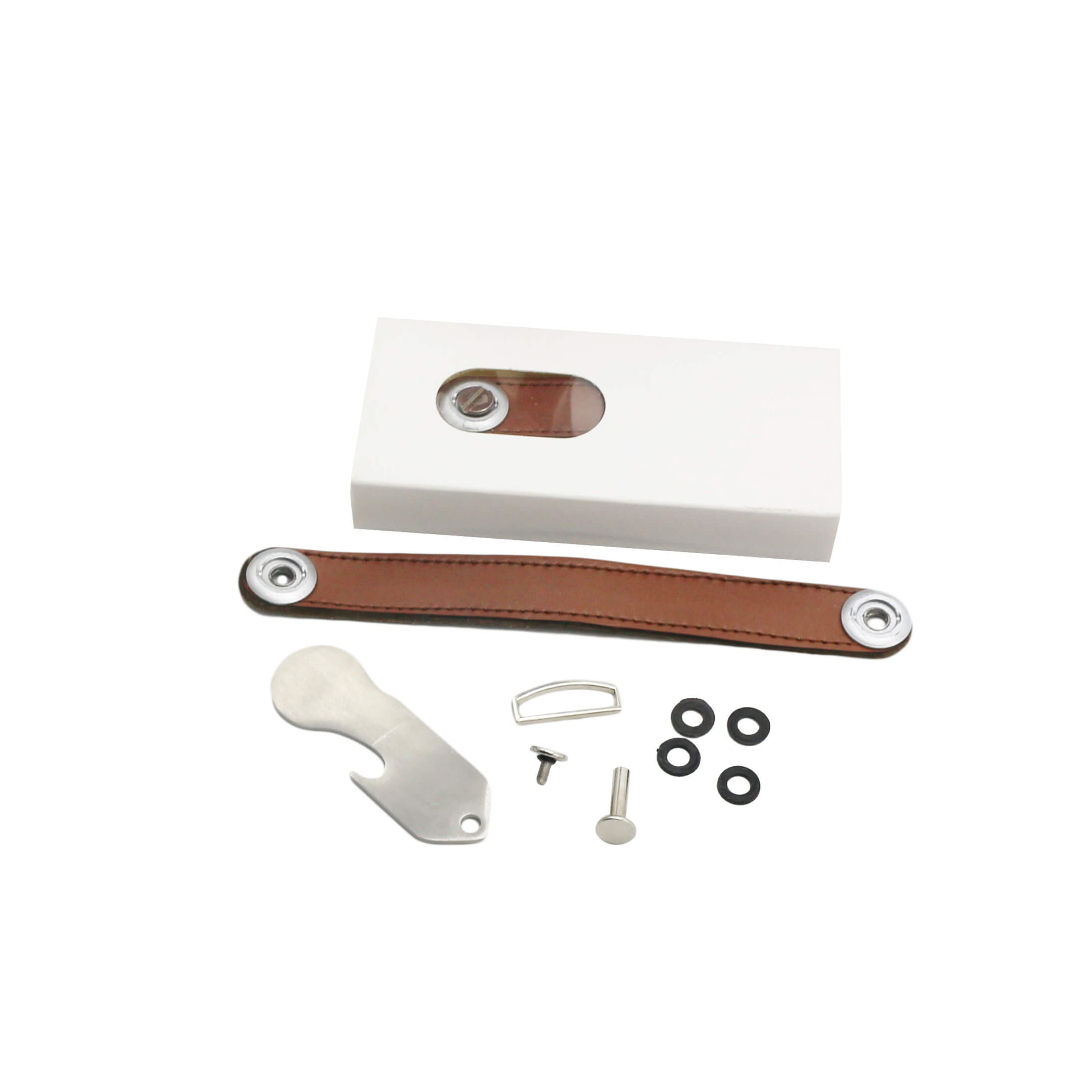 Custom Printed Logo Luxury Leather Keychain Organizer Smart Keychain Holder