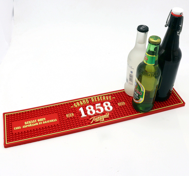 Rectangular Custom Logo Bar Mat Rubber Bar Runner Mat