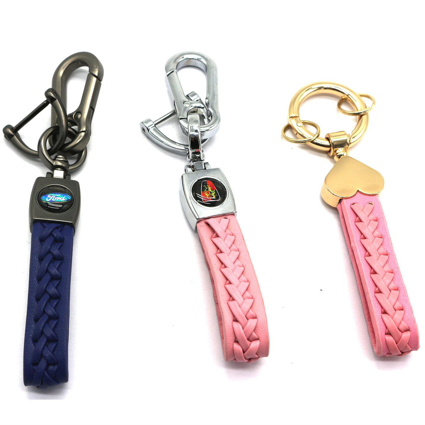 Women's Bag Charm Delicate Braided Leather Keychain