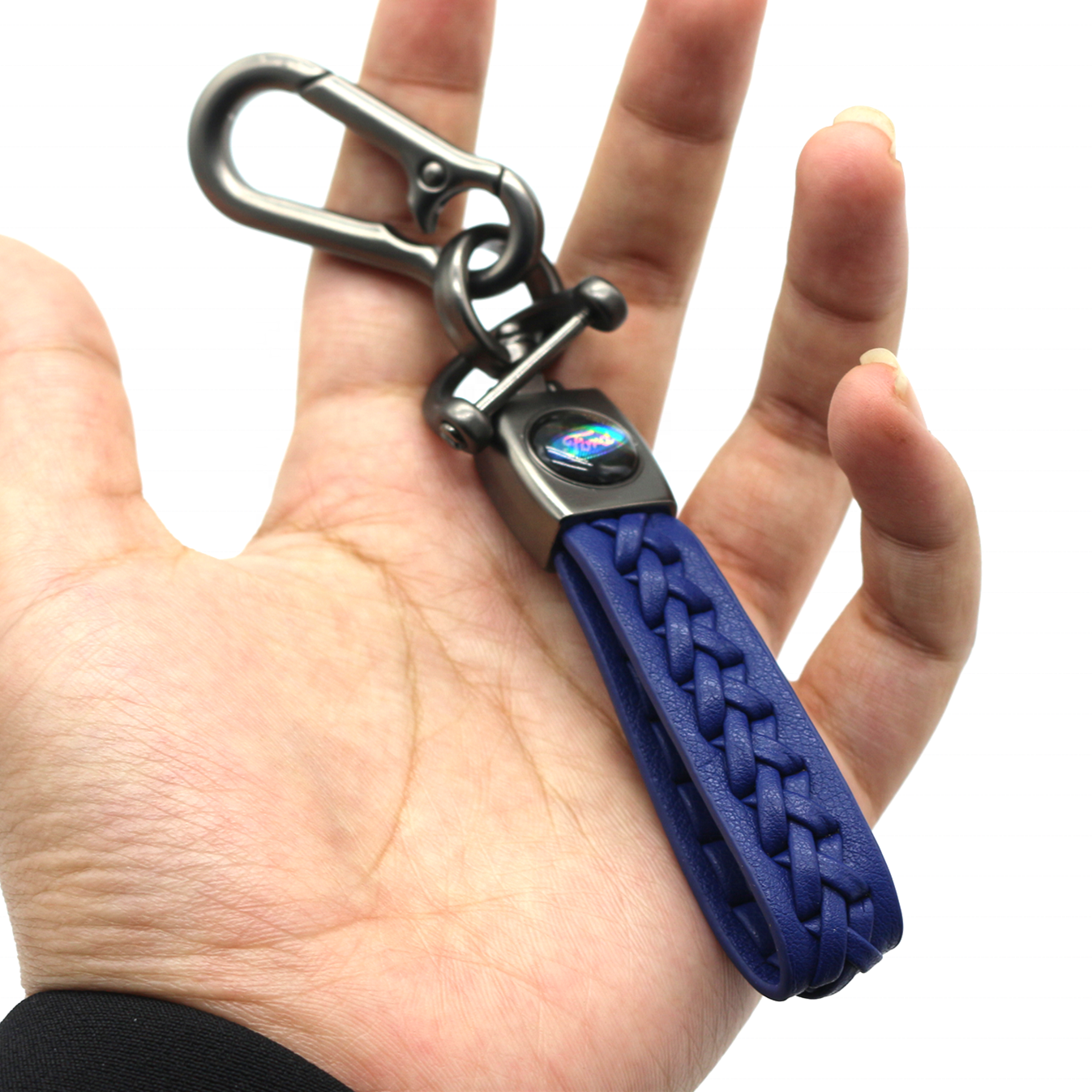 Women's Bag Charm Delicate Braided Leather Keychain