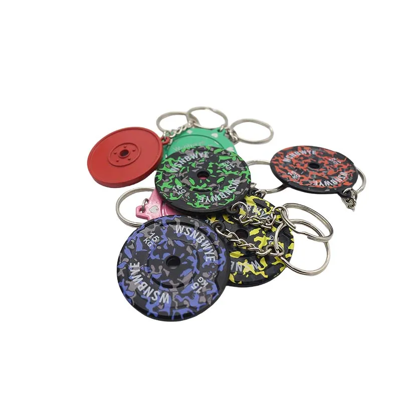 Wsnbwye Bumper Plates Holder DIY Sublimation Anime 3D Llaveros CHAVEIRO 2.5kg Weight Plates Techno Gym Key Chain