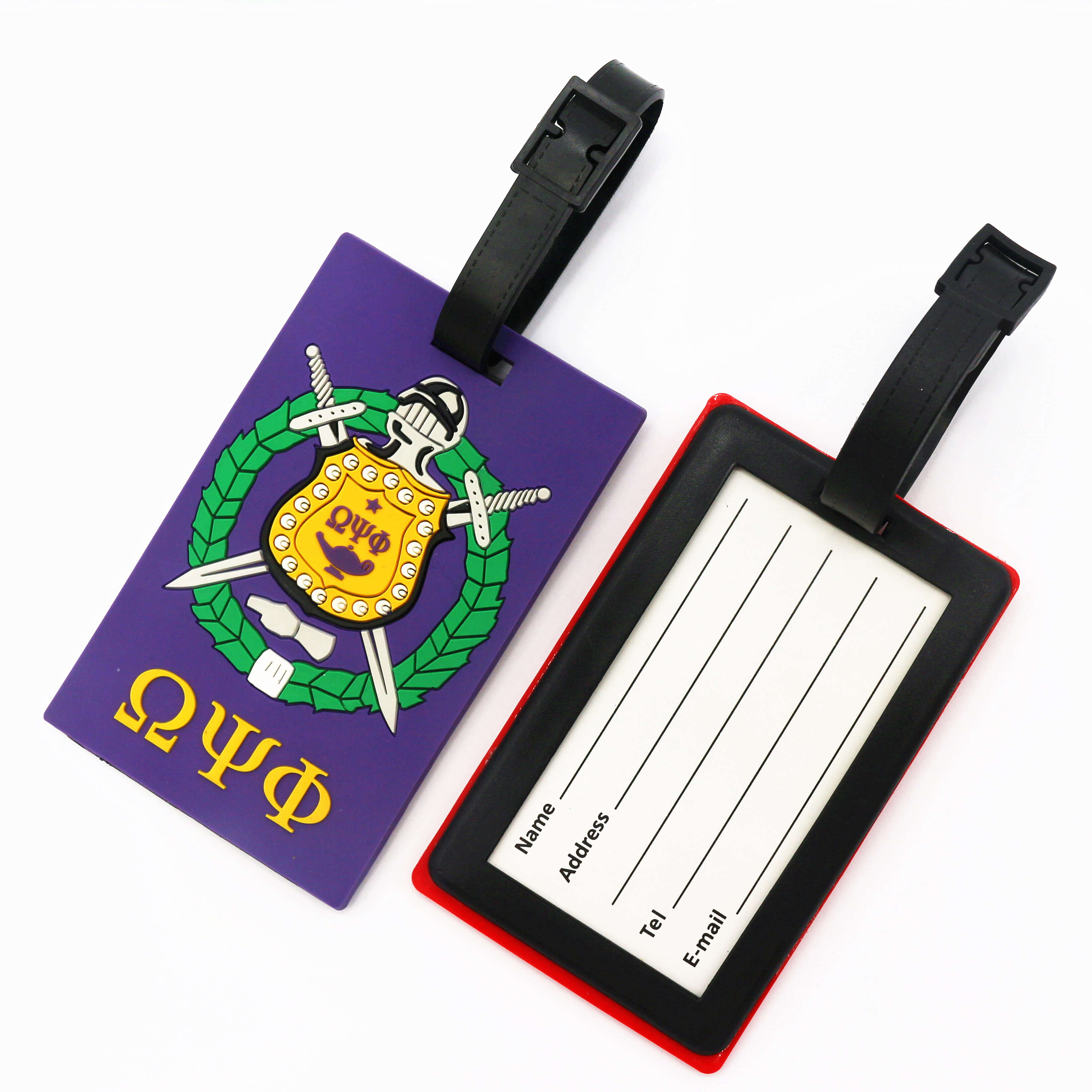 Factory Custom Issued Soft PVC Travel Bag / Handbag Tag