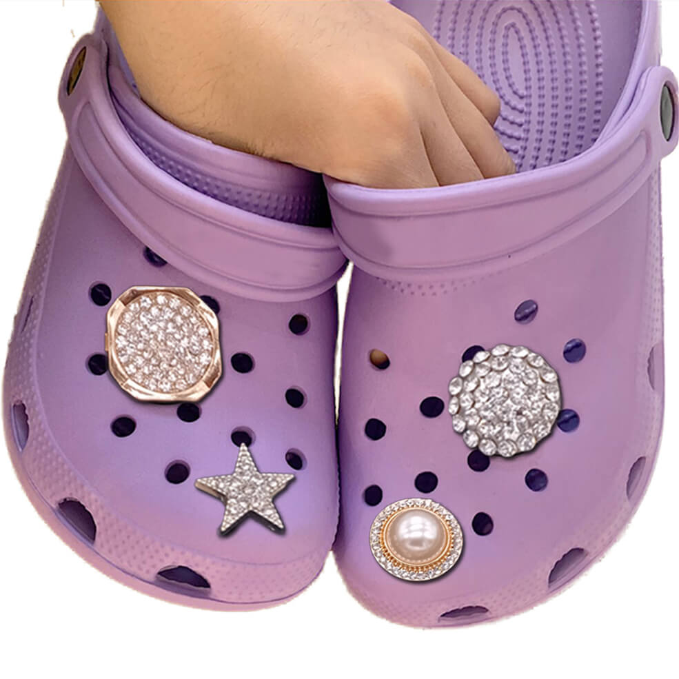 Luxury Designer Shiny Rhinestone Charms Para Crocs Shoe Charms
